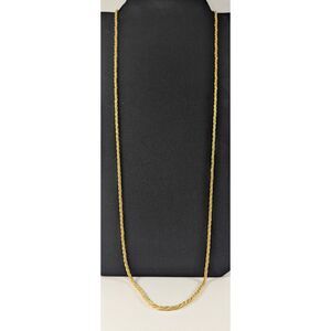 Rope Gold Tone Necklace Signed Monet